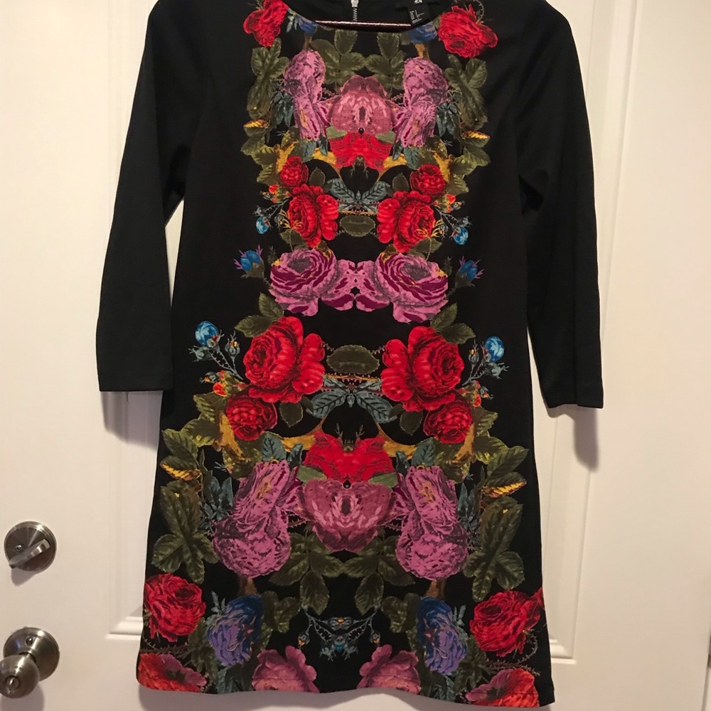 H&M floral black short dress.